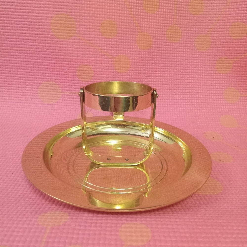 PartyLite Vintage Candle Holder Gold Brass